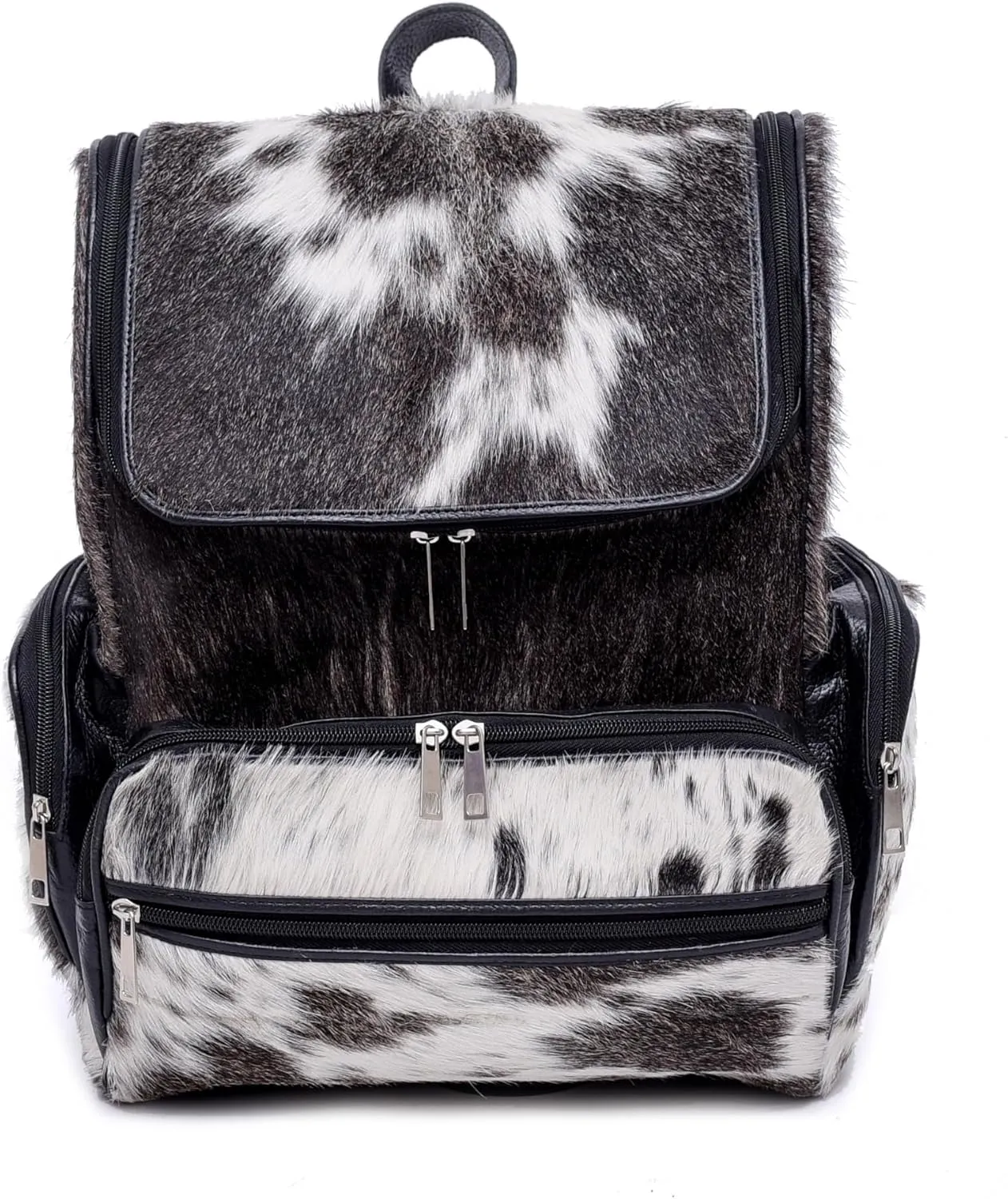 Cowhide Genuine Leather Backpack with Laptop Compartment  Travel Backpack, Western Diaper Bag For Women (Grey)