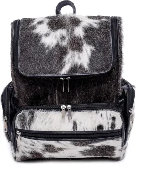 Cowhide Genuine Leather Backpack with Laptop Compartment  Travel Backpack, Western Diaper Bag For Women (Grey)