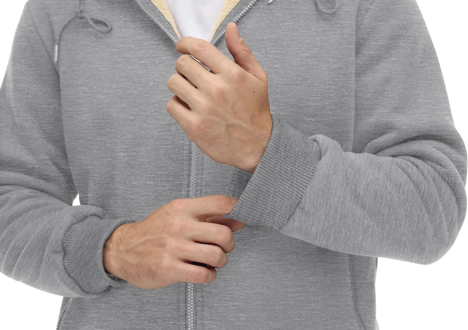 CRYSULLY Men's Sherpa Lined Jacket Fleece Full Zip Winter Hooded Sweatshirt Coats