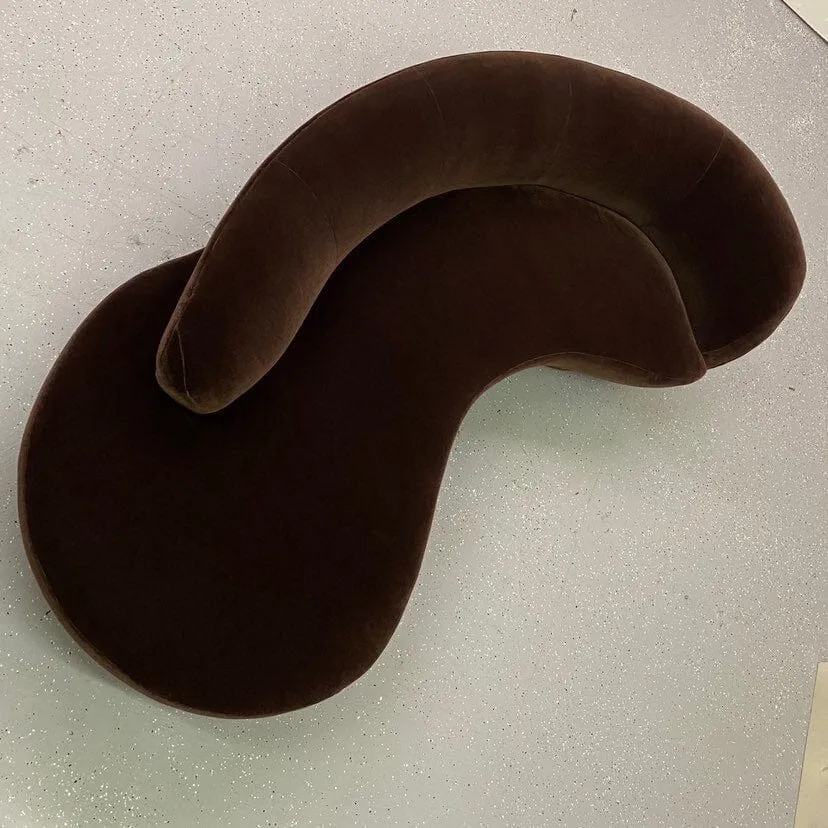 Curved Velvet Sofa (In the Manner of Vladimir Kagan)
