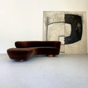 Curved Velvet Sofa (In the Manner of Vladimir Kagan)