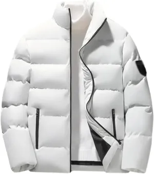 DBFBDTU Men Parka Jacket Autumn Winter Cotton Padded Warm Thickened Man Stand Collar Coats