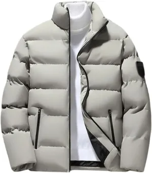 DBFBDTU Men Parka Jacket Autumn Winter Cotton Padded Warm Thickened Man Stand Collar Coats