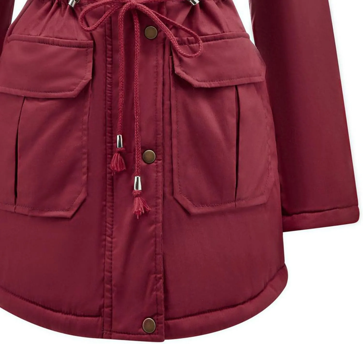 DGHM-JLMY 1/2 Pack Womens Stylish Winter Coats Fashion Solid Fall Hooded Warm Padded Cotton Coat Thick Fleece Lined Parka