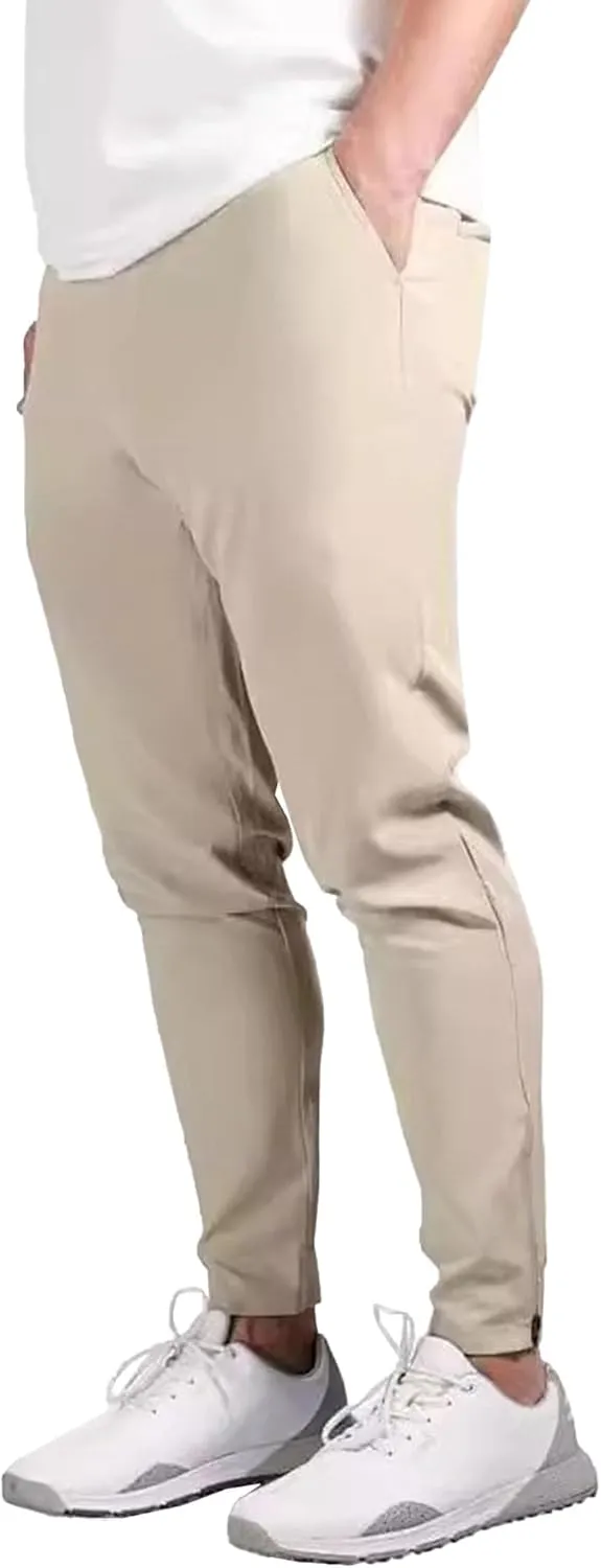 DGHM-JLMY Mens Solid Color Business Slim Pants Stretch Regular Slim Fit Casual Trousers Fashion Chino Pants