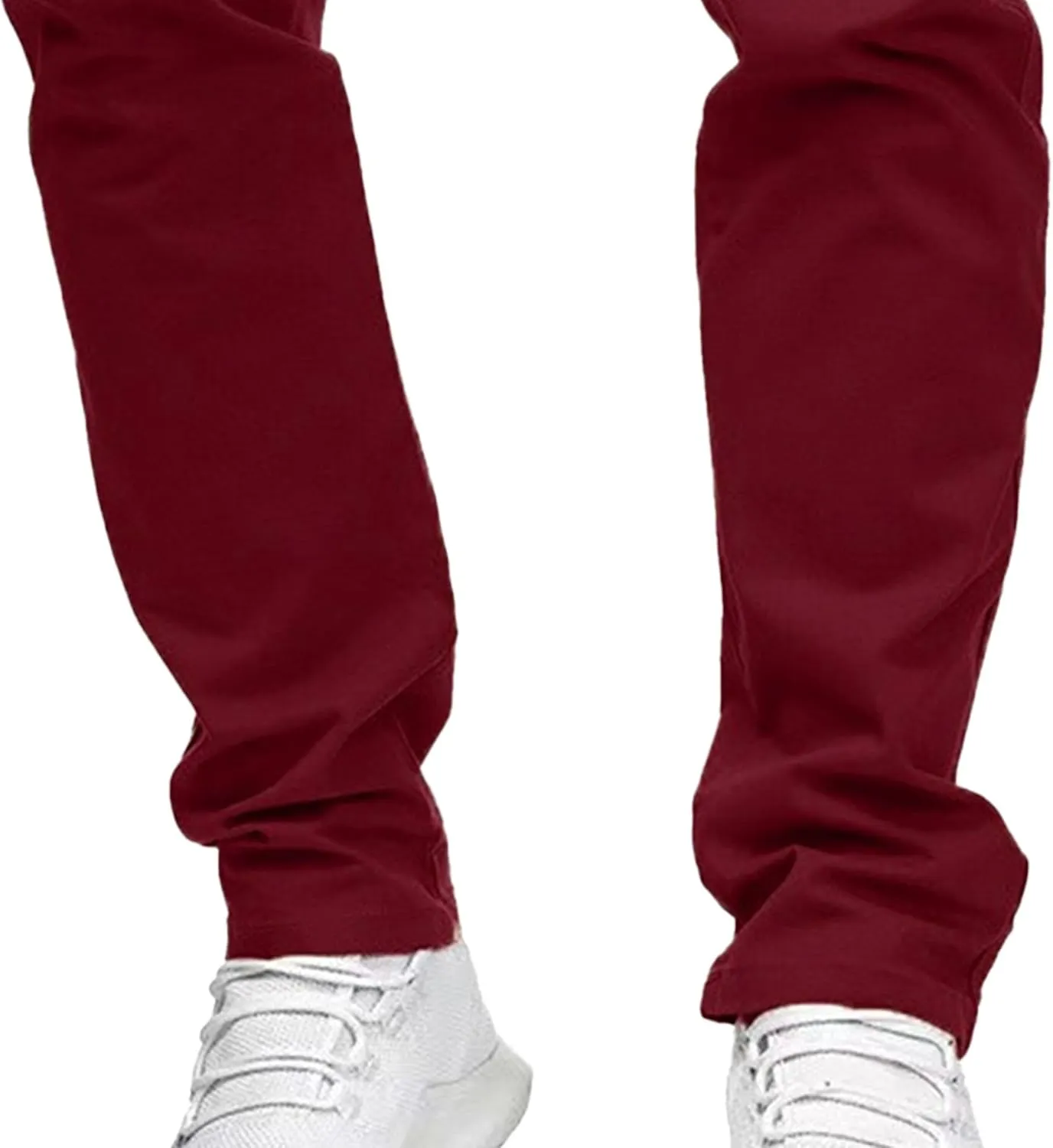 DGHM-JLMY Mens Solid Color Business Slim Pants Stretch Regular Slim Fit Casual Trousers Fashion Chino Pants