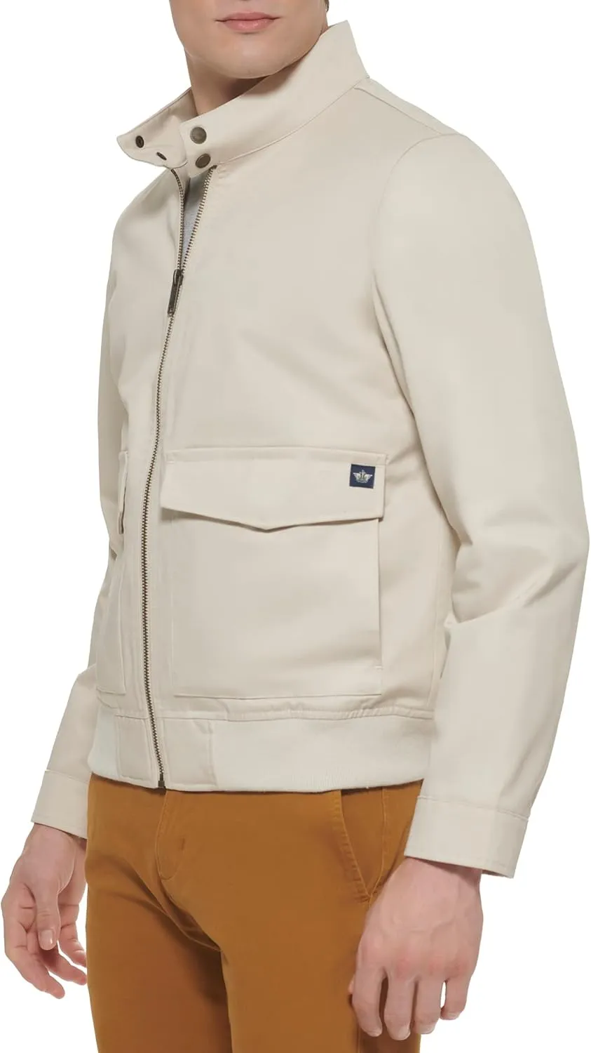 Dockers Men's Bomber Jacket with Snap Racer Collar