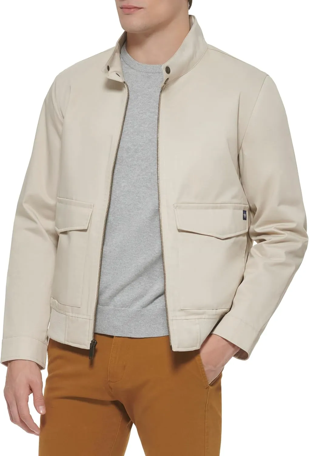 Dockers Men's Bomber Jacket with Snap Racer Collar