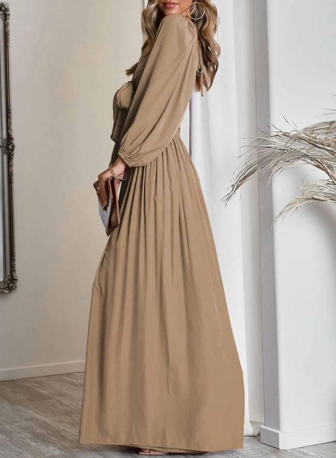Dokotoo Two Piece Outfits for Women Heart Neck Long Sleeve Crop Tops and Wide Leg Palazzo Pants Lounge Set