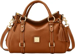 Dooney & Bourke Satchel Bags for Women, Pebble Grain Leather Satchel Handbag with Adjustable Shoulder Strap