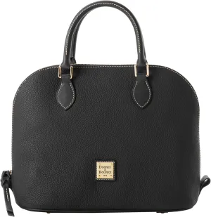 Dooney & Bourke Women's Domed Satchel in Pebble Grain Leather, Large Handbag with Adjustable & Detachable Shoulder Strap