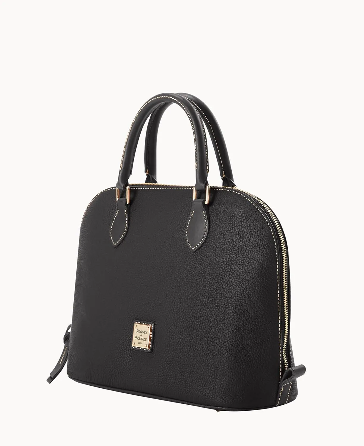 Dooney & Bourke Women's Domed Satchel in Pebble Grain Leather, Large Handbag with Adjustable & Detachable Shoulder Strap