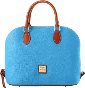 Dooney & Bourke Women's Domed Satchel in Pebble Grain Leather, Large Handbag with Adjustable & Detachable Shoulder Strap