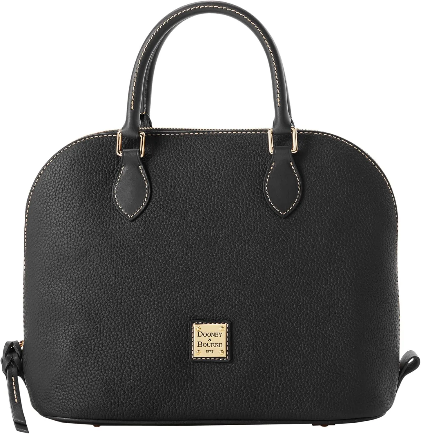 Dooney & Bourke Women's Domed Satchel in Pebble Grain Leather, Large Handbag with Adjustable & Detachable Shoulder Strap