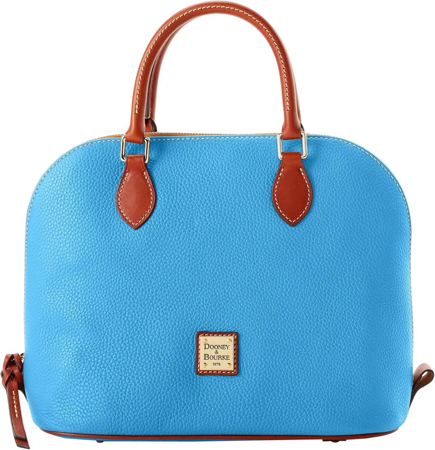 Dooney & Bourke Women's Domed Satchel in Pebble Grain Leather, Large Handbag with Adjustable & Detachable Shoulder Strap