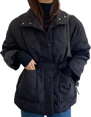 Down jacket women Winter Thick Cotton Padded Coats Women Single-breasted Female Parkas Stand Collar Female Jackets
