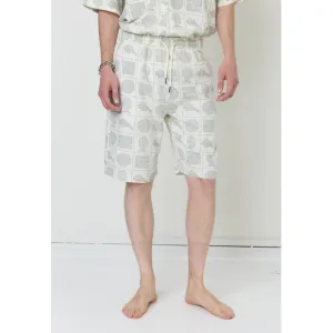 DPPrinted Linen Relaxed Shorts - Objects Print