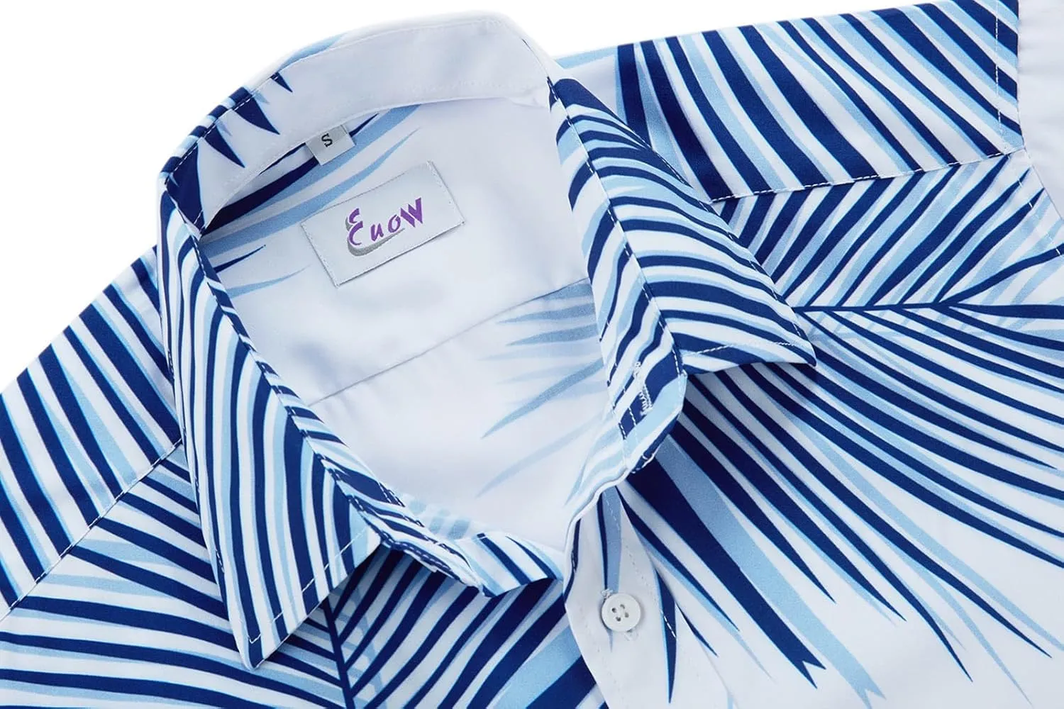 EUOW Men's Hawaiian Shirt Short Sleeves Printed Button Down Summer Beach Dress Shirts