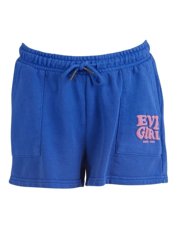 Eve Girl Aths Fleece Short (8-14) - Blue