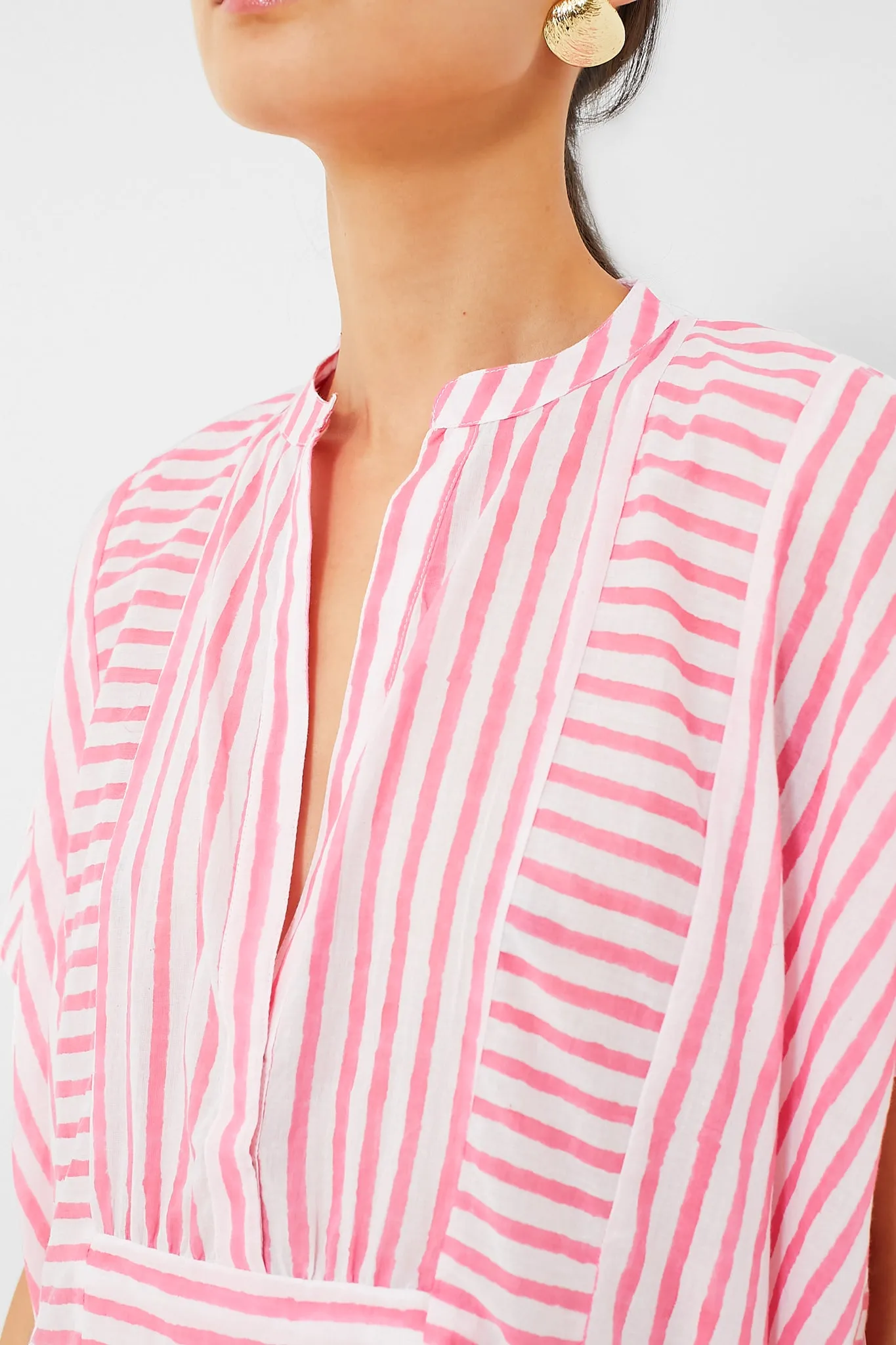 Exclusive Pink Stripe Emerson Short Caftan