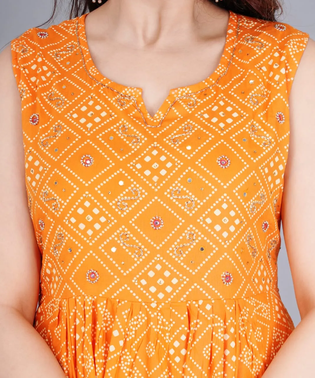 Exquisite Hand-Worked Nayra Cut Kurti Set with Pant and Embroidered Border Dupatta