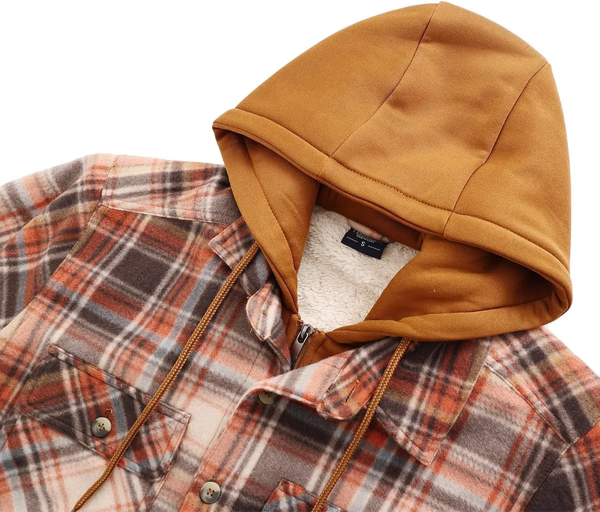 Facitisu Men's Winter Zip Up Hoodie Sherpa Fleece Sweatshirt Warm Thick heavyweight Coats