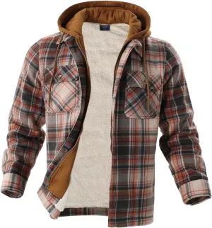 Facitisu Men's Winter Zip Up Hoodie Sherpa Fleece Sweatshirt Warm Thick heavyweight Coats
