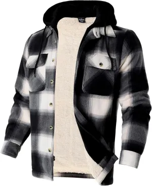 Facitisu Men's Winter Zip Up Hoodie Sherpa Fleece Sweatshirt Warm Thick heavyweight Coats