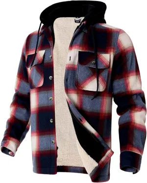 Facitisu Men's Winter Zip Up Hoodie Sherpa Fleece Sweatshirt Warm Thick heavyweight Coats