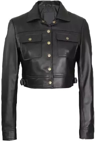 Fernando Women Lambskin Leather Trucker Jackets | Women's Suede and Sheep Leather Four-Pocket Trucker Jacket