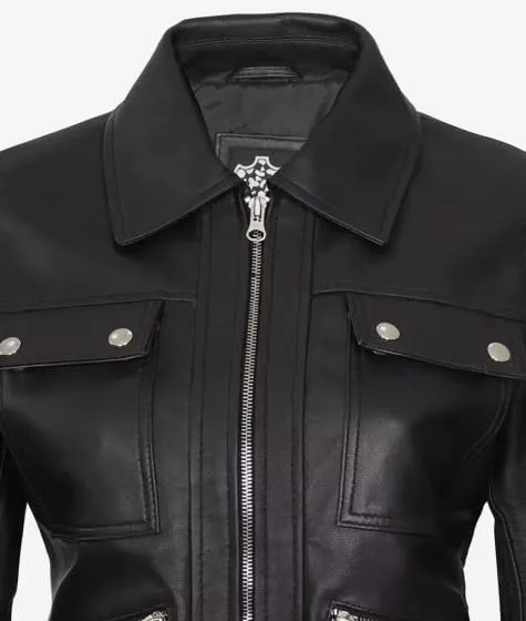 Fernando Women Lambskin Leather Trucker Jackets | Women's Suede and Sheep Leather Four-Pocket Trucker Jacket