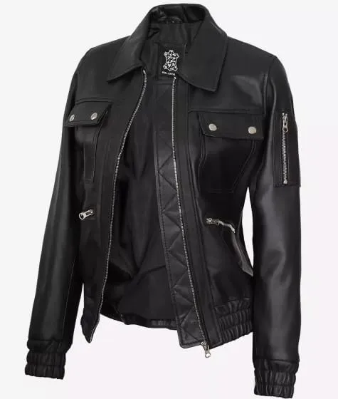 Fernando Women Lambskin Leather Trucker Jackets | Women's Suede and Sheep Leather Four-Pocket Trucker Jacket