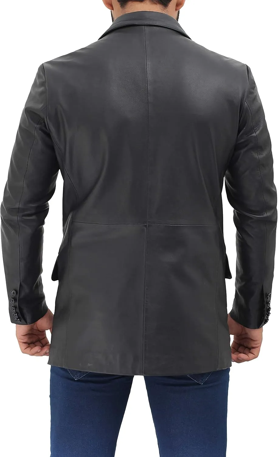 fjackets Men's Real Lambskin Leather Blazer Jacket  Stylish Leather Jackets Mens, Ideal for Business, Casual & Formal Events