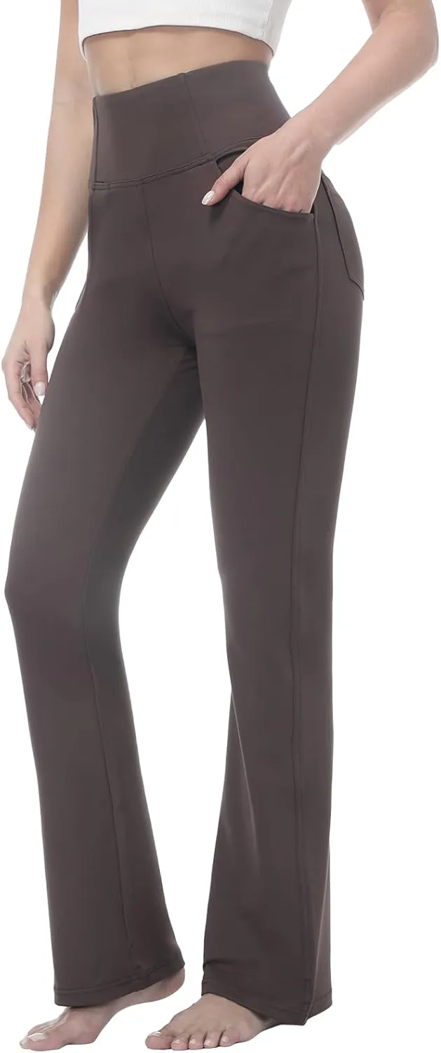 Flare Leggings for Women, Stretchy High Waisted Bootcut Workout Yoga Pants Tummy Control Butt Lift Bell Bottom Jeans