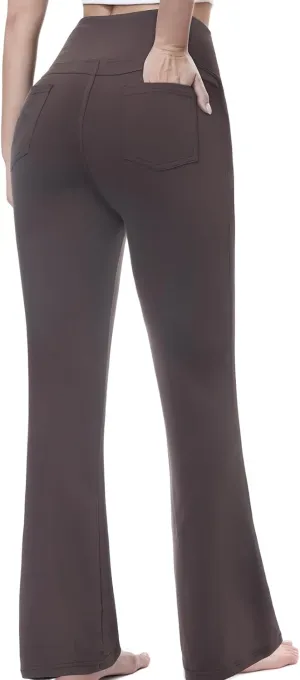 Flare Leggings for Women, Stretchy High Waisted Bootcut Workout Yoga Pants Tummy Control Butt Lift Bell Bottom Jeans