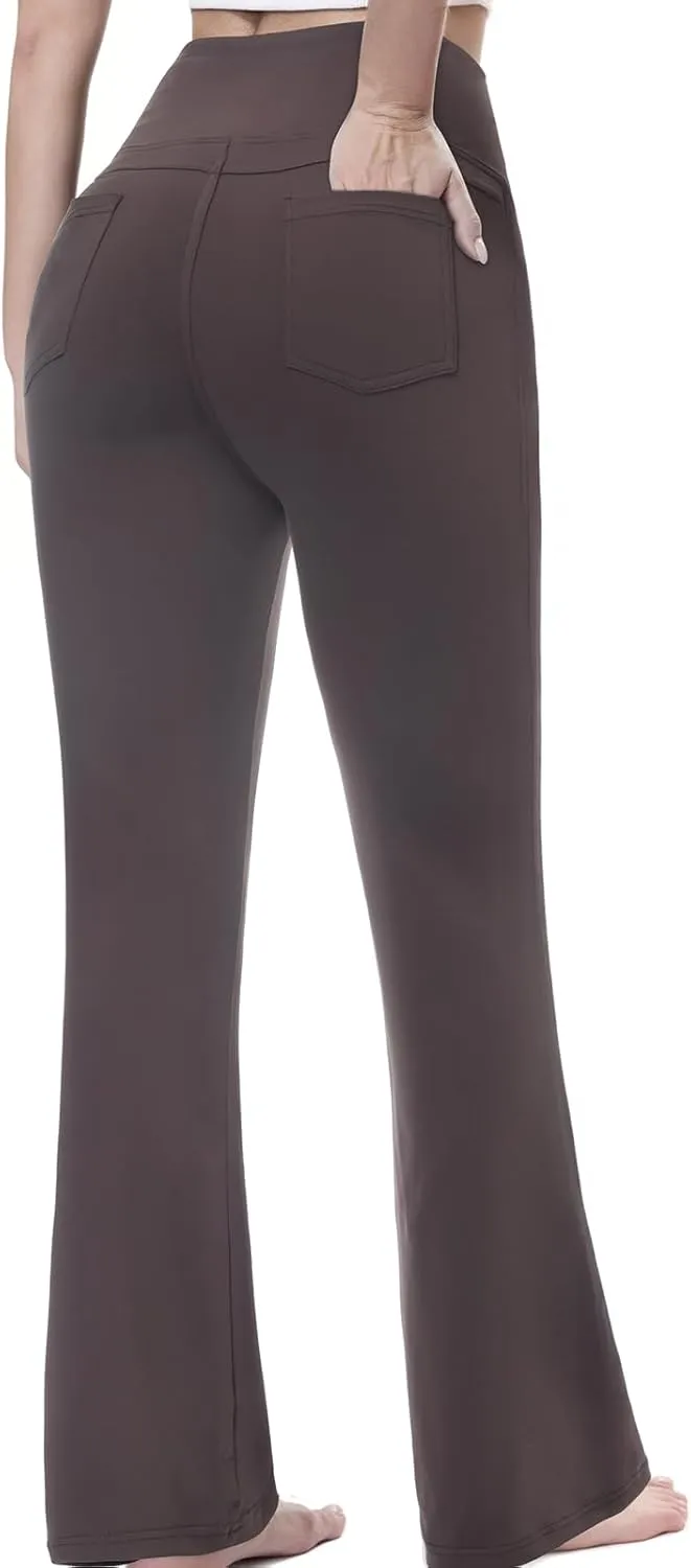 Flare Leggings for Women, Stretchy High Waisted Bootcut Workout Yoga Pants Tummy Control Butt Lift Bell Bottom Jeans
