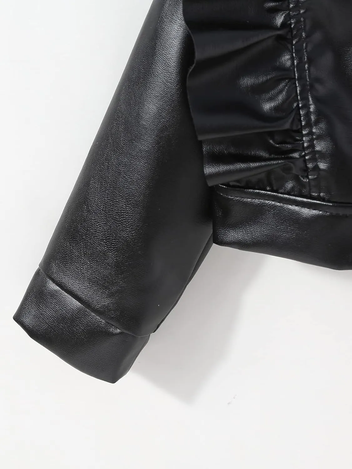 Floerns Toddler Girl's PU Leather Long Sleeve Biker Coats Motorcycle Jacket with Hat