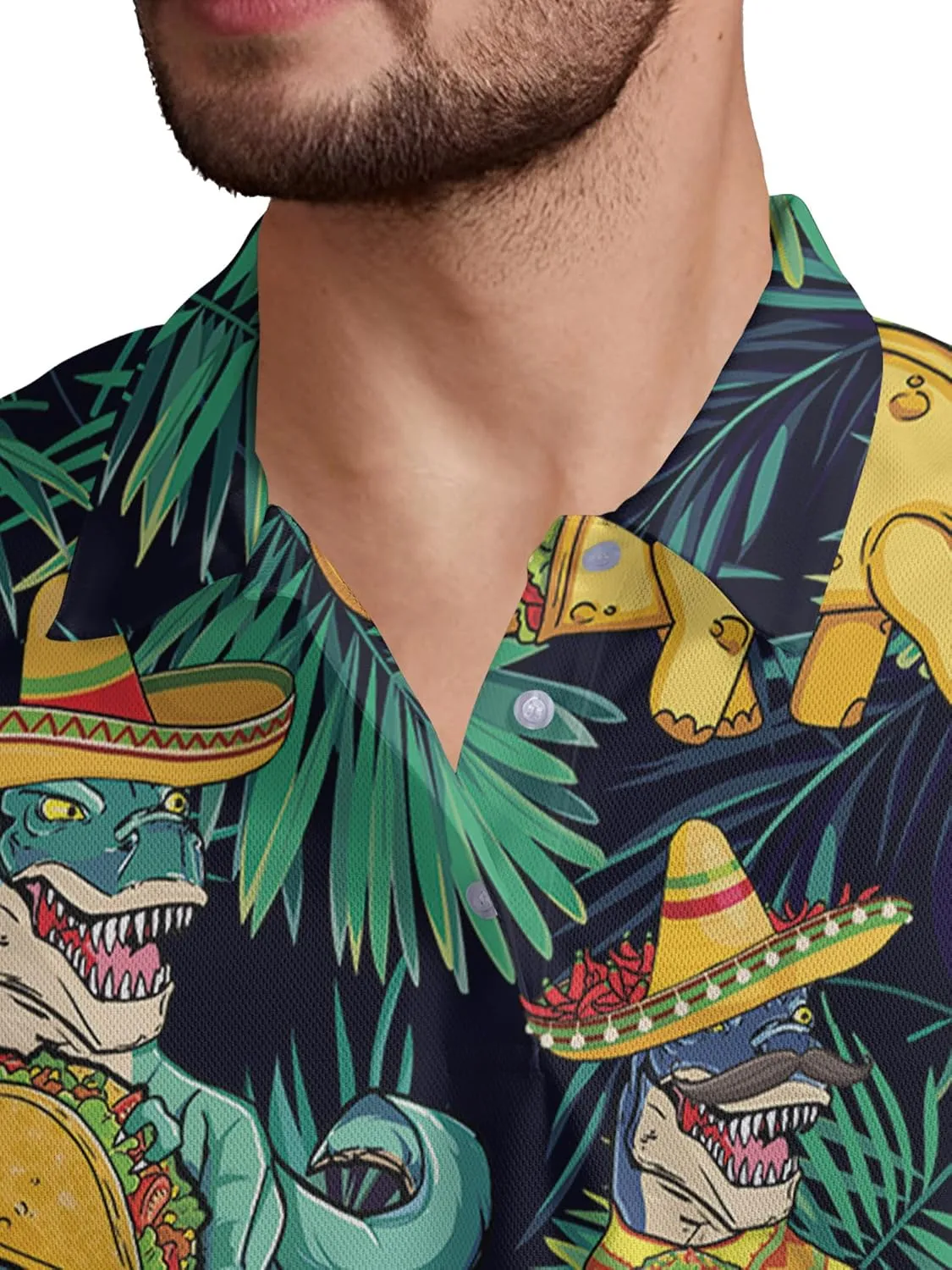 Funny Golf Shirt for Men Print Hawaiian Mens Polo Shirts Crazy Golf Gifts