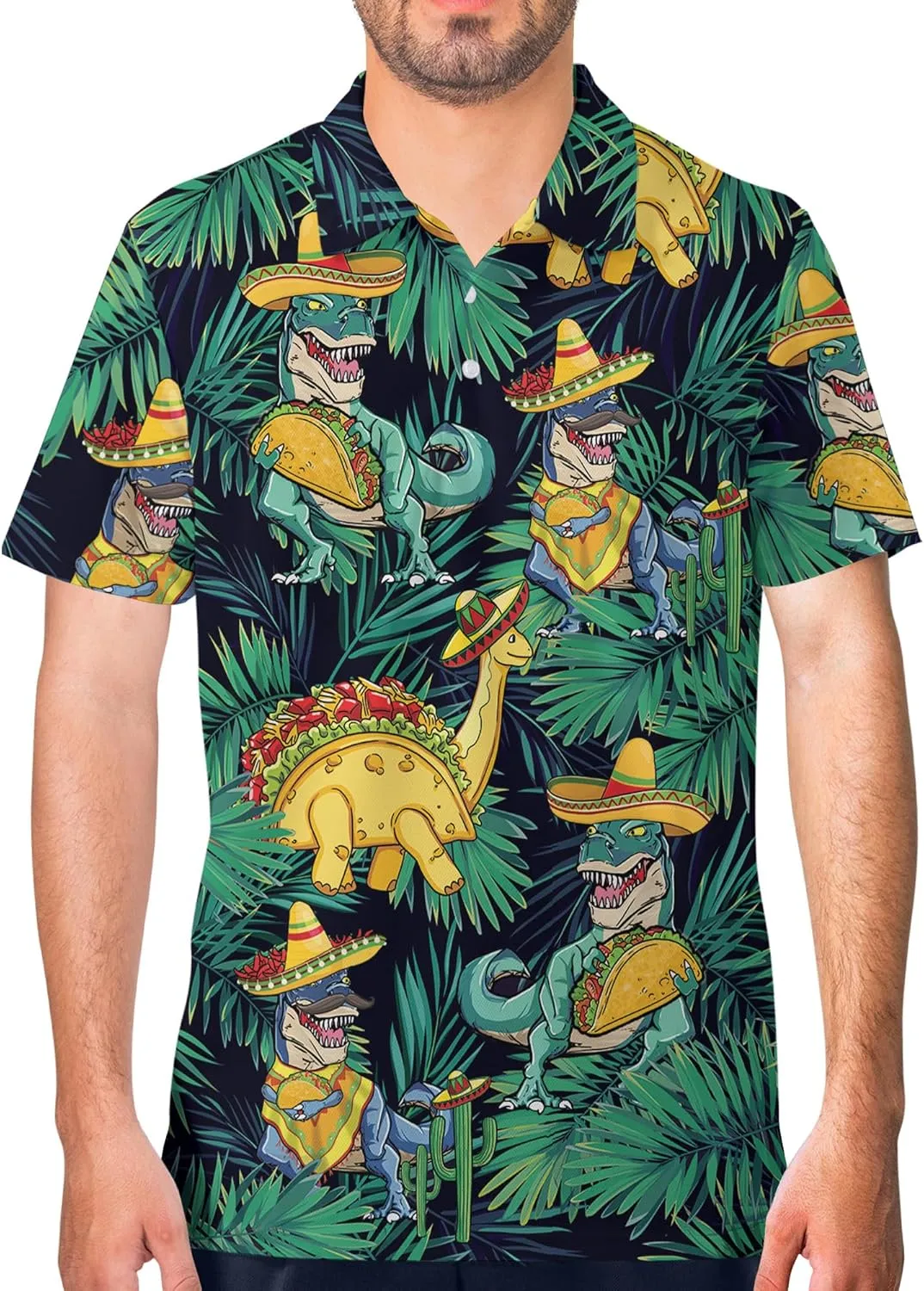 Funny Golf Shirt for Men Print Hawaiian Mens Polo Shirts Crazy Golf Gifts