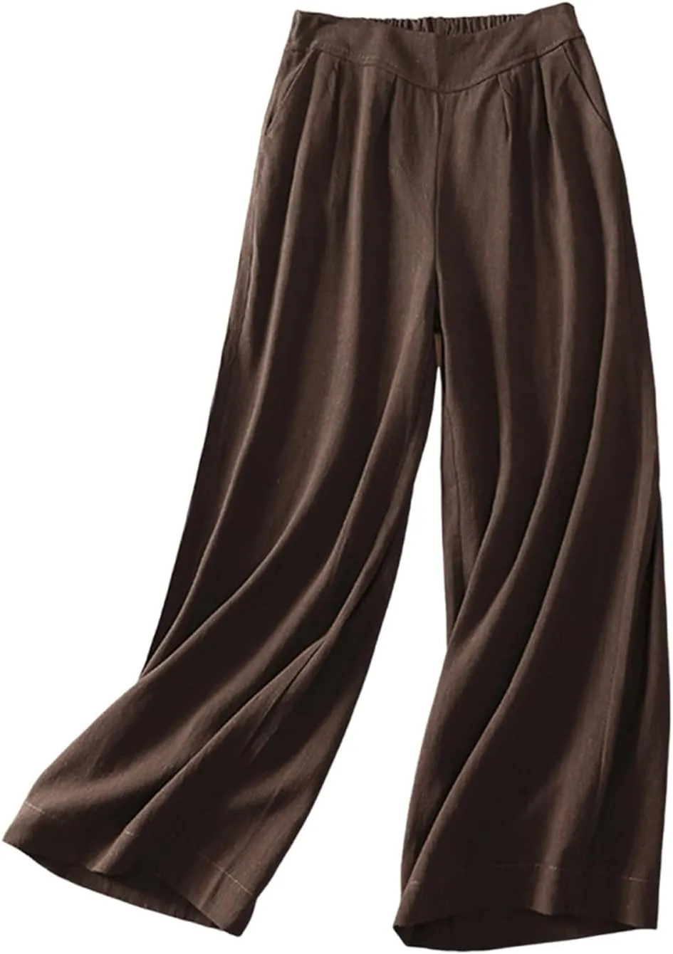 FZYLQY Women Cotton Linen Pants Casual Wide Leg Palazzo Pants High Waist Loose Capri Pants 2025 Summer Trousers with Pockets