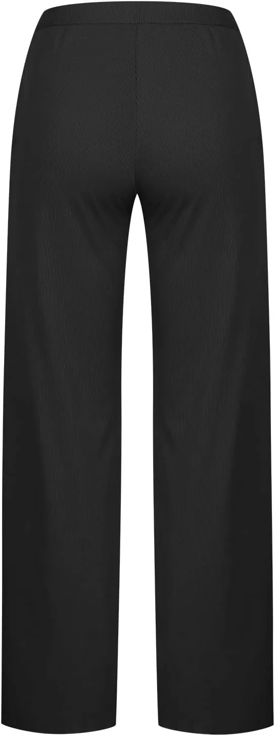FZYLQY Women's Palazzo Pants High Waisted Boho Casual Drawstring Linen Pants Trousers with Pockets Linen Blend Cargo Pants