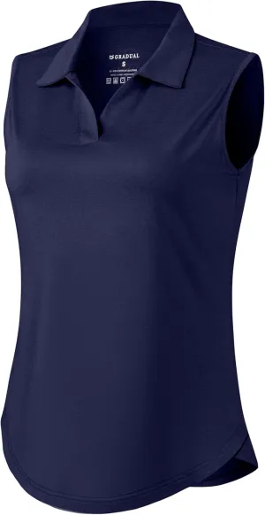 G Gradual Sleeveless Golf Shirts for Women Collared V Neck Tennis Tank Top Cooling Polo UPF 50  Quick Dry Lightweight