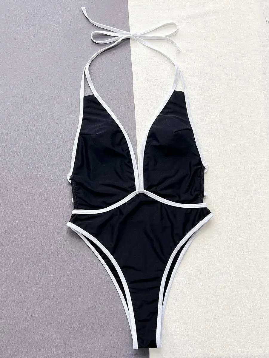 GFIT® Plunge Halter One Piece Bathing Suit