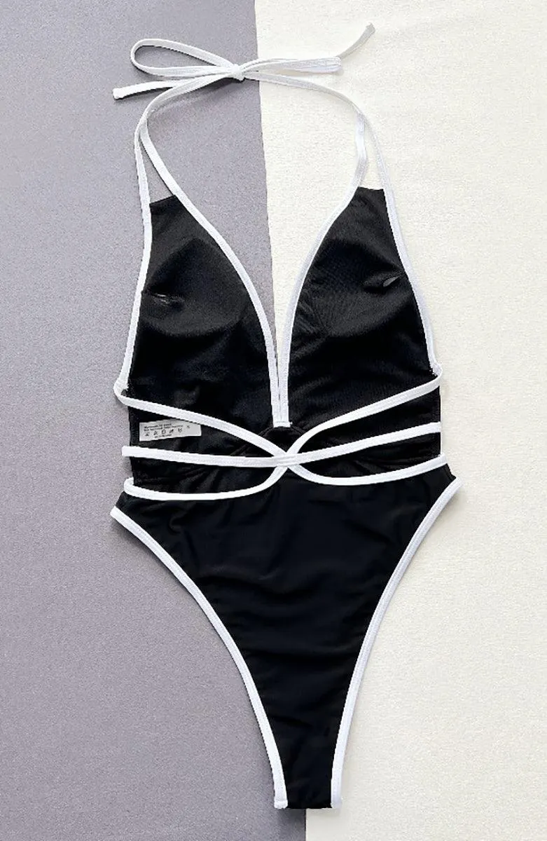 GFIT® Plunge Halter One Piece Bathing Suit