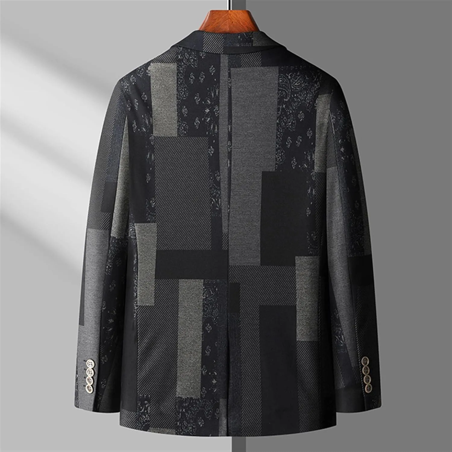 GIBZ Patchwork Blazer Men, Slim Fit Dinner Jacket Men Prom Suit, Notch Lapels 1 Button Tuxedo Jackets