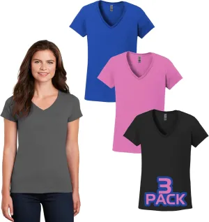 Gildan 5V00L T-Shirts for Women, Bulk Undershirts for Women Multipack - Create Color Pack - G5V00L Heavy Cotton V-Neck Shirts