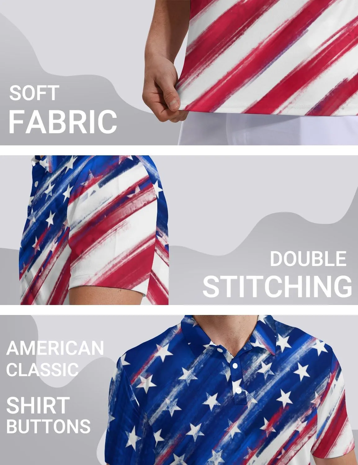 Golf Polo Shirts for Men Moisture Wicking Quick Dry Mens Golf Shirts 4-Way Stretch Funny Polo Short Sleeve