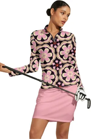 Golf Shirts for Woman UPF 50  Sun Protection Quick Dry Lightweight Long Sleeve Polo Shirts for Woman Rash Guard