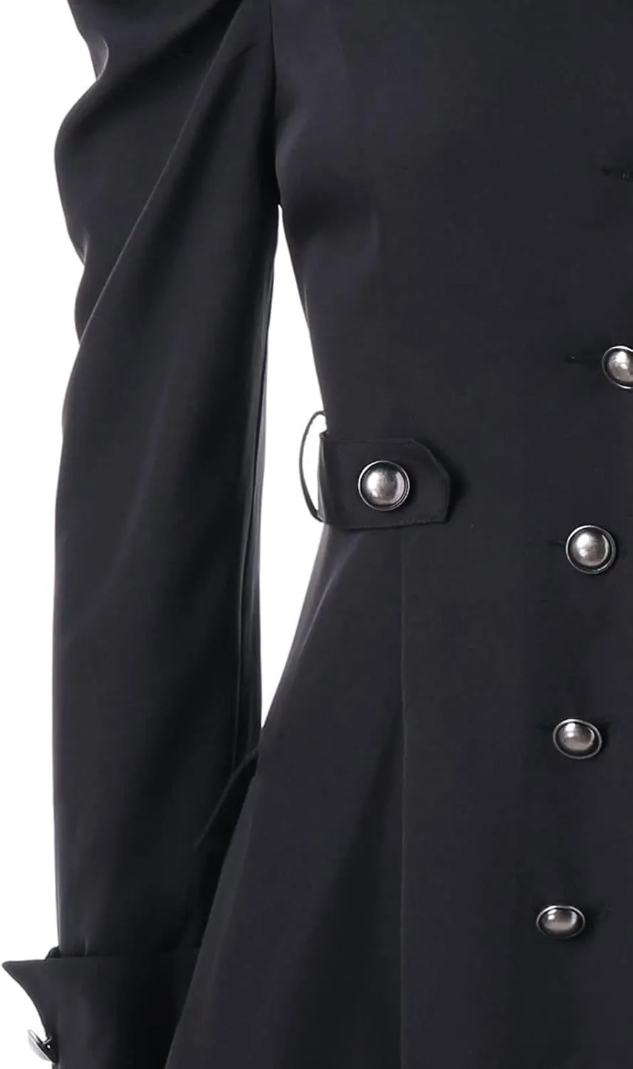 Gothic Vintage Womens Steampunk Victorian Swallow Tail Long Trench Coat Jacket