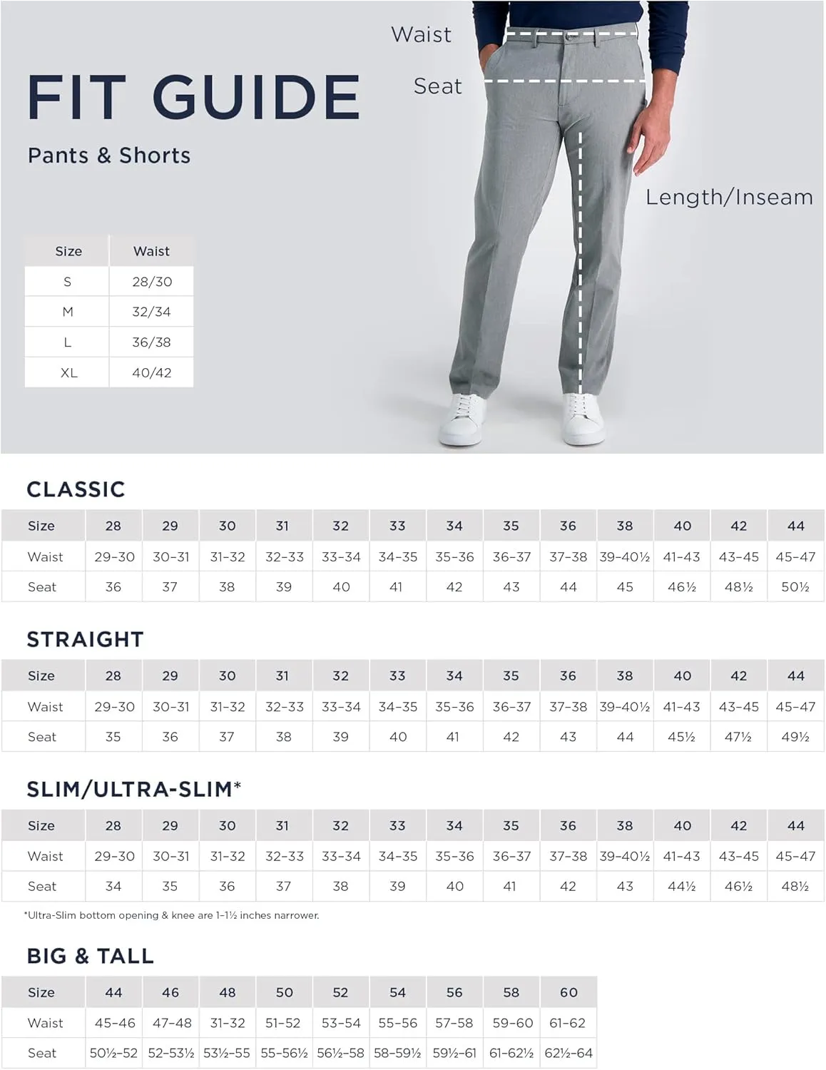 Haggar Men's Cool 18 Classic Fit Flat Front and Pleat Front Hidden Expandable Waistband Pant Big and Tall Sizes
